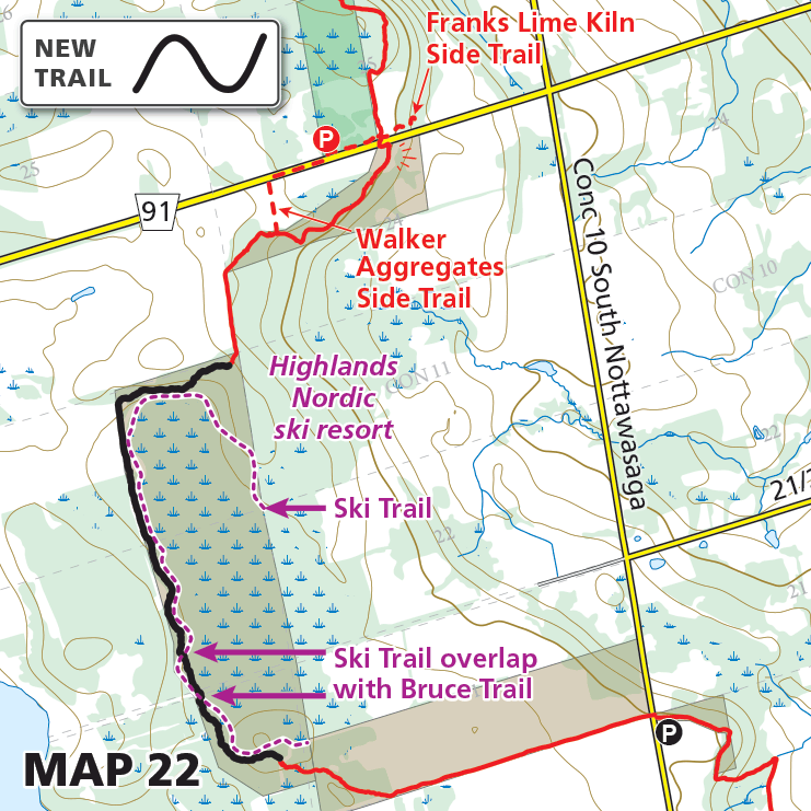 Map 22 Blue Mountains Balsam Wetlands Bruce Trail Conservancy