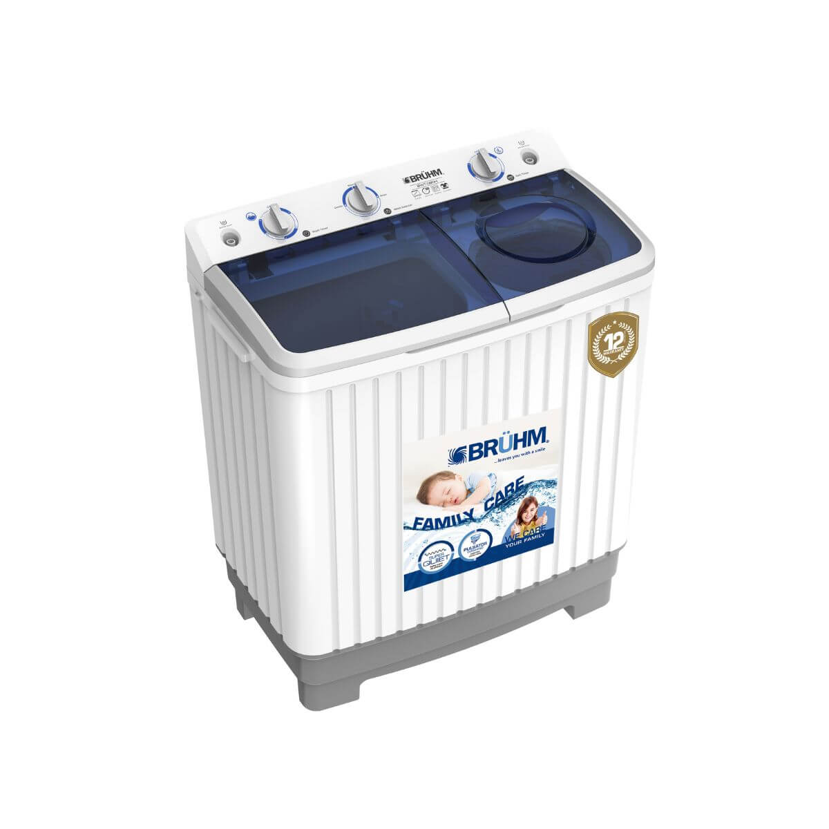 Versatile 8 kg Twin Tub Washer - Bruhm