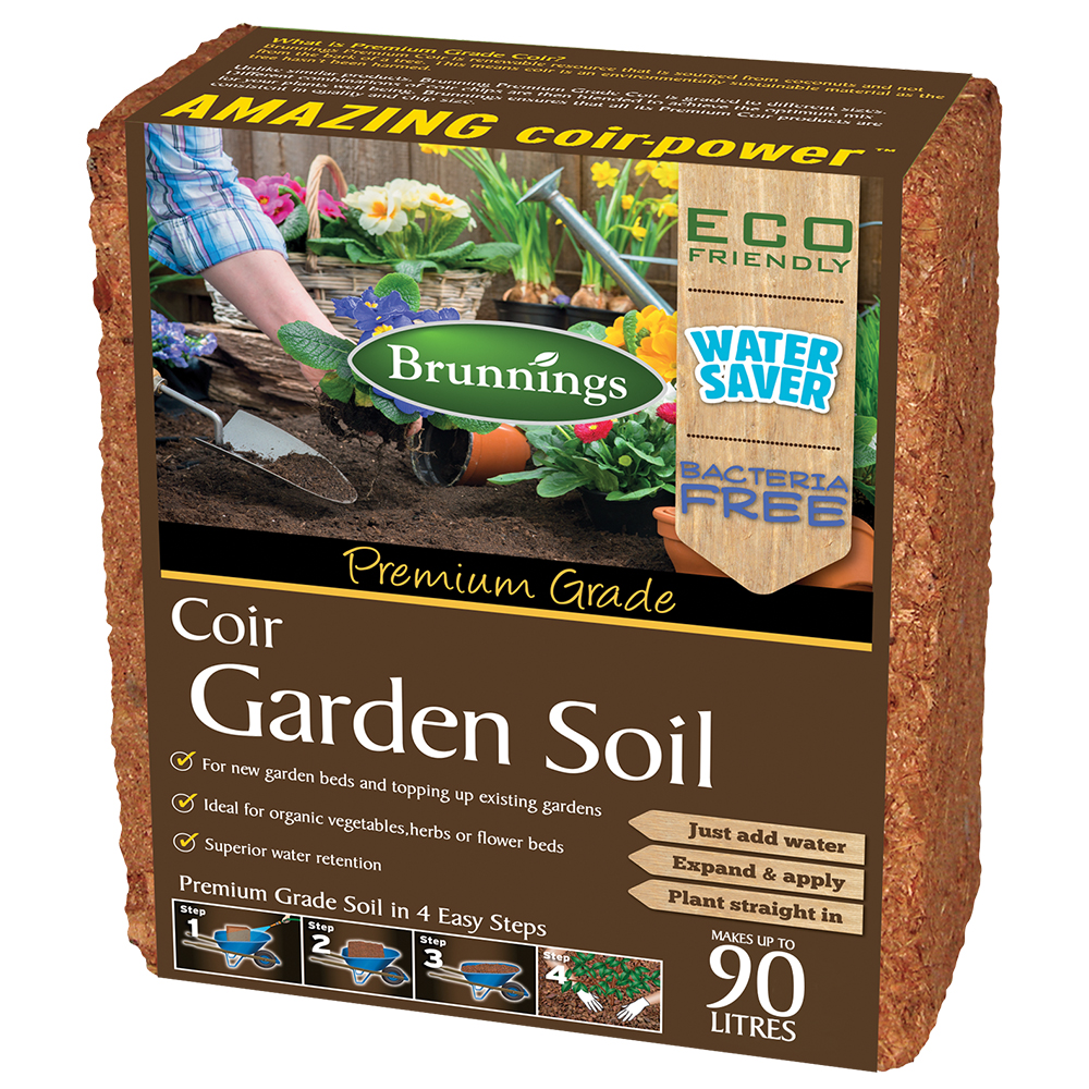 Mega Coir Garden Soil Block 90L Brunnings