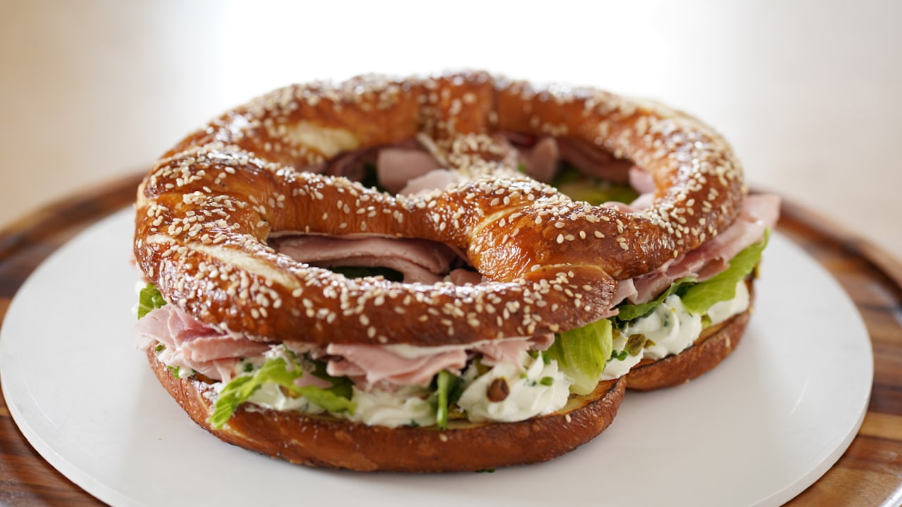 Giant Pretzel Sandwich Bruno Albouze French cooking Masterclass