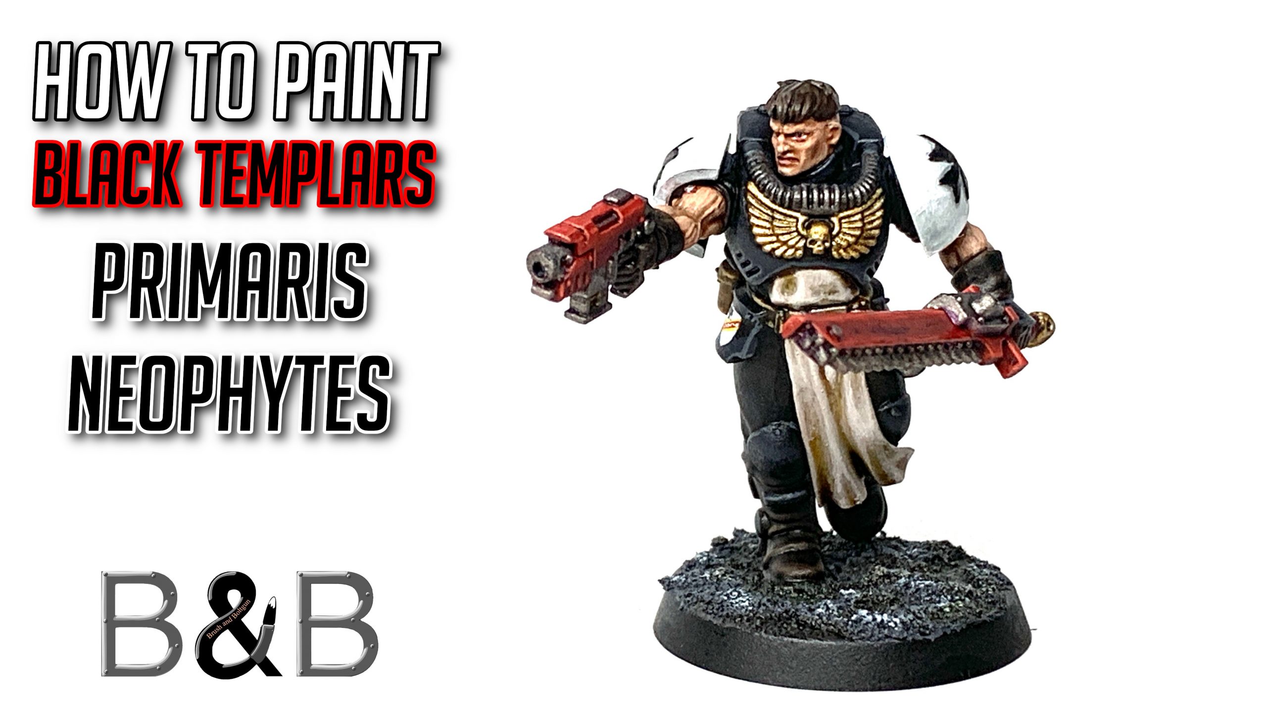 Video 'How to paint Black Templars Primaris Neophytes' The Brush and
