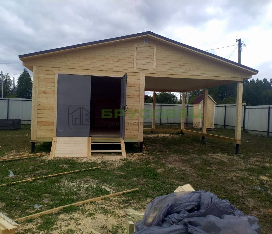 Гараж по проекту "Клермон" 6x8 м (под ключ) Брусовец