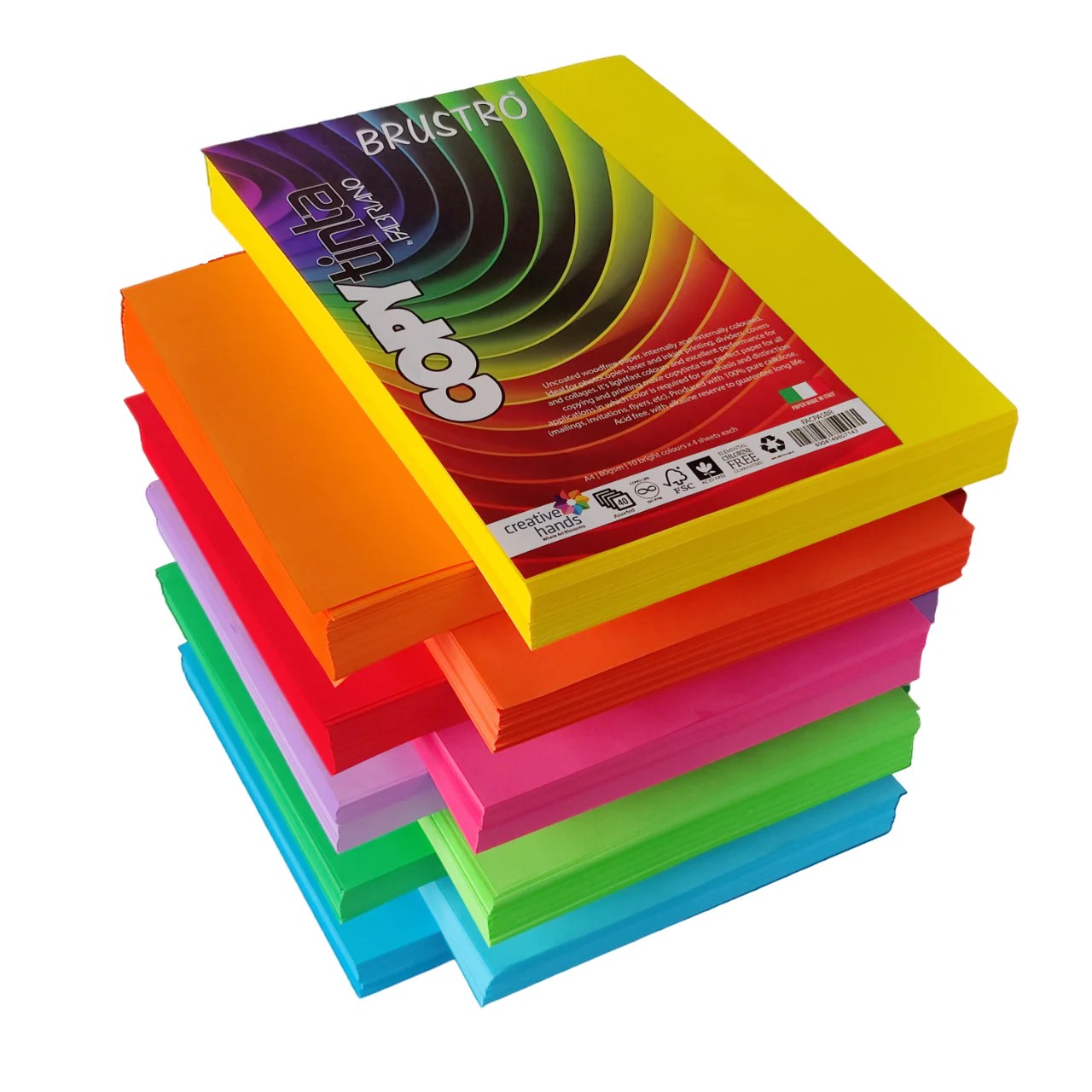 BRUSTRO Copytinta Coloured Craft Paper A4 80 GSM Mixed Soft Colour