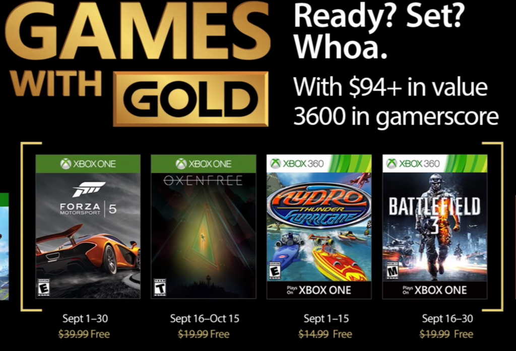Xbox Games With Gold For September Forza 5, Oxenfree, Battlefield 3