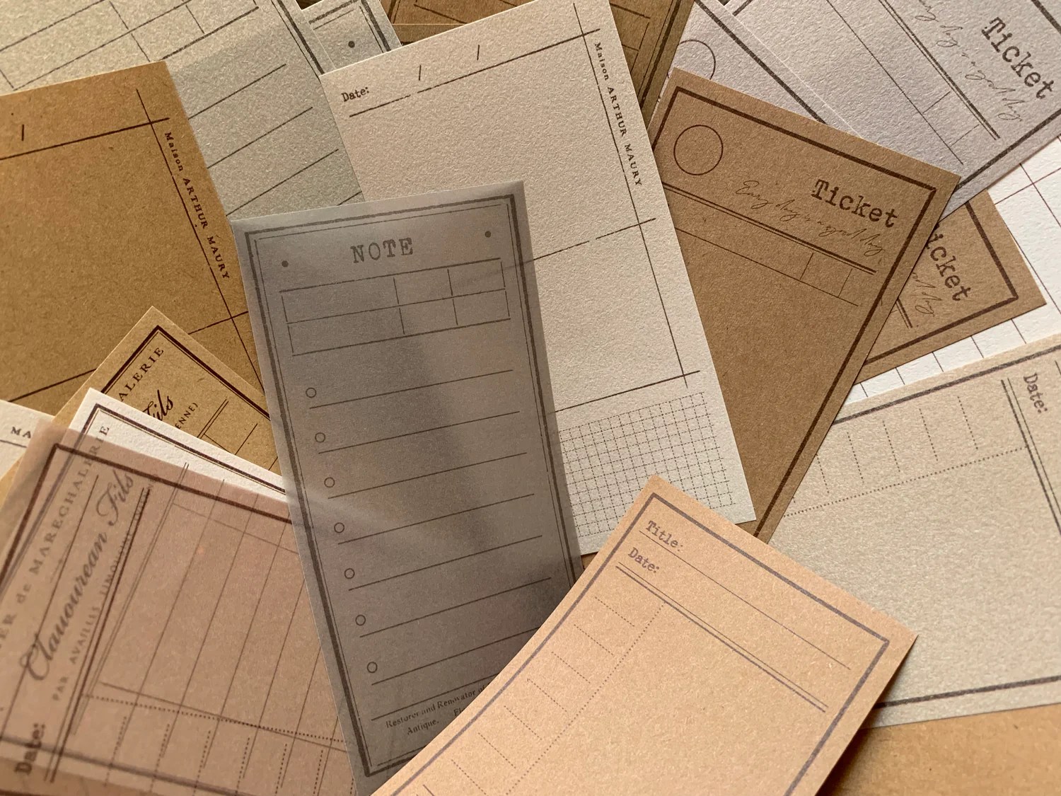 Vellum + Kraft Paper Set Notes BRWN