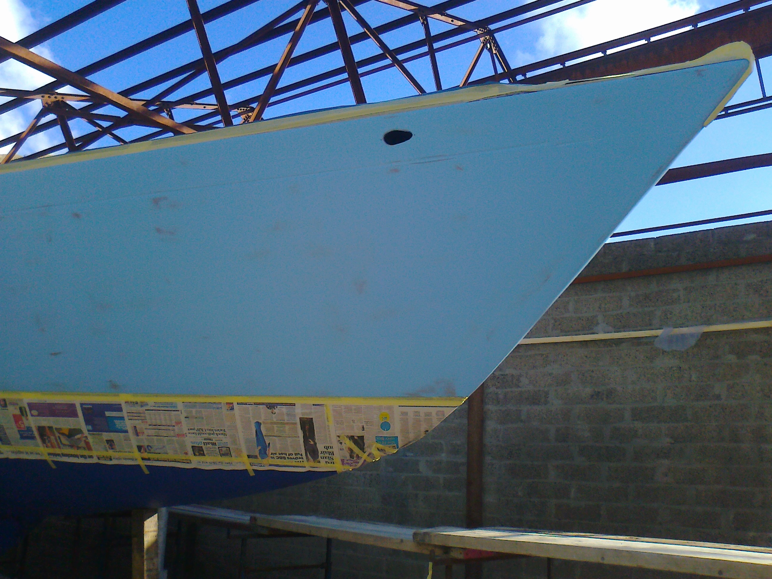 spray painting 36,on site Bryan Willis Marine Yacht and Boat