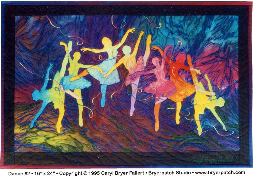 Dance 2, 1995, embroidered art quilt by Caryl Bryer Fallert, Paducah KY
