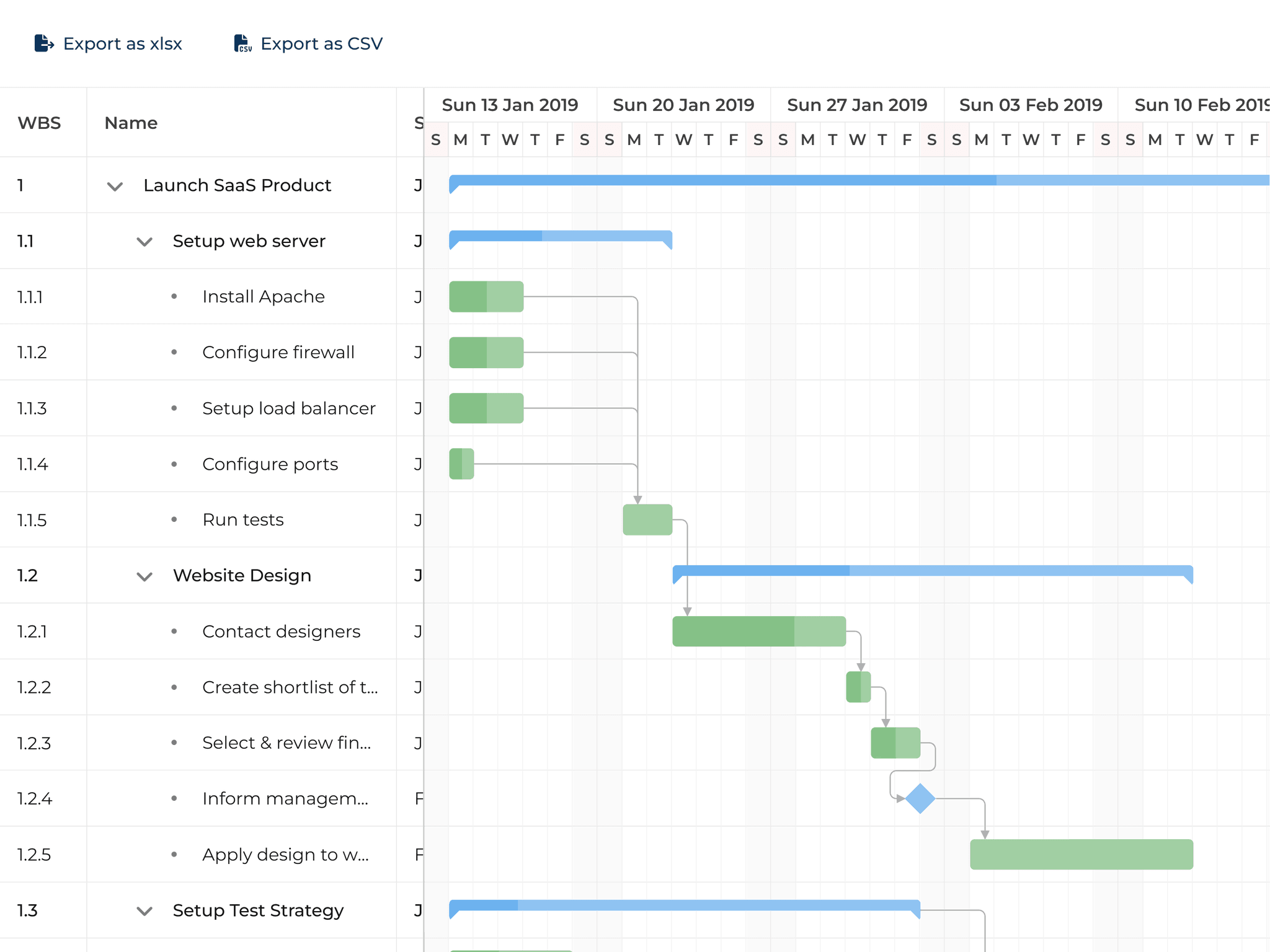 Bryntum Gantt - Export Gantt to Excel