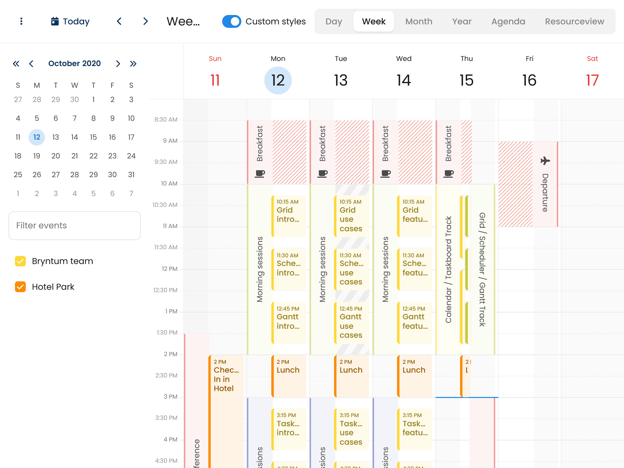 Bryntum Calendar TimeRanges demo (React + Vite)