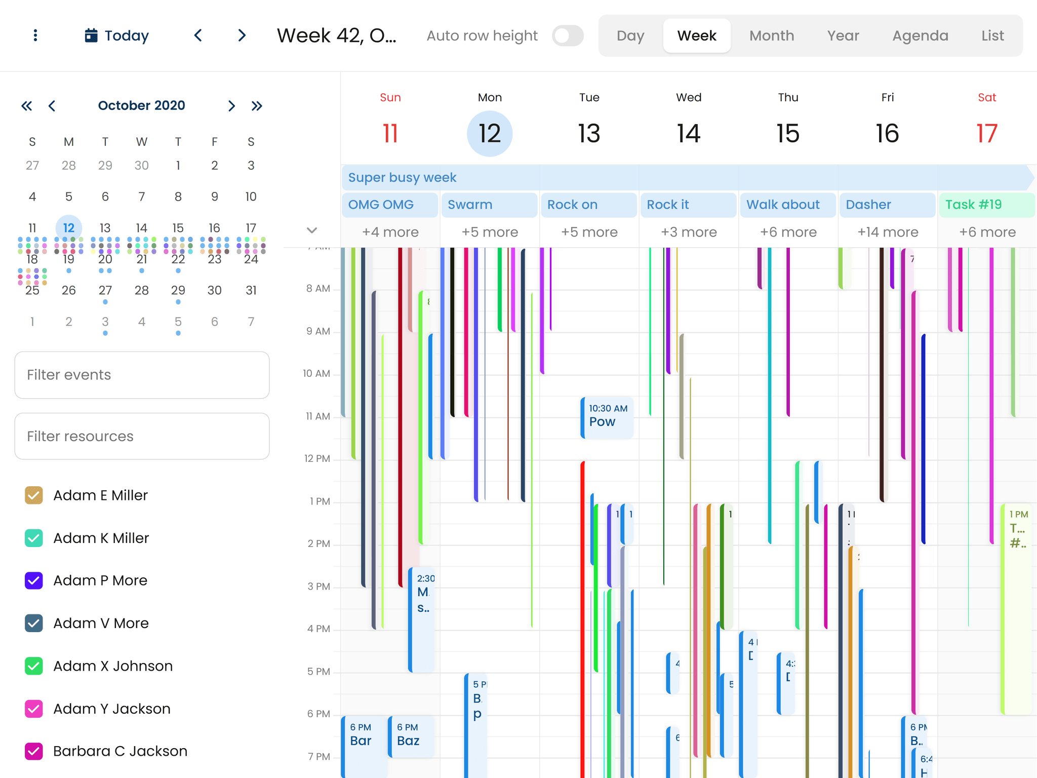 Bryntum Calendar Big dataset demo (React)
