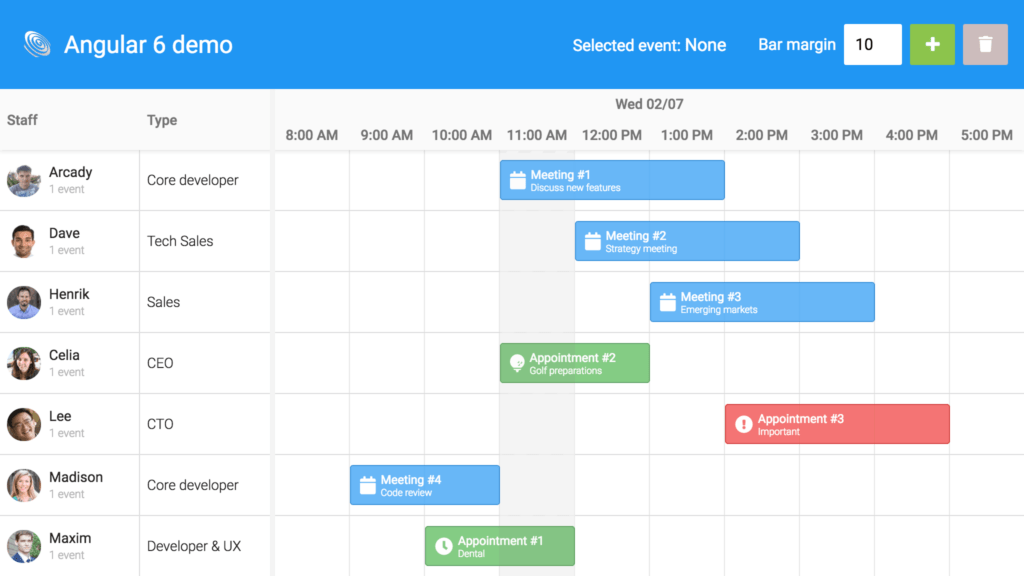 Integrating Bryntum Scheduler with Angular Bryntum