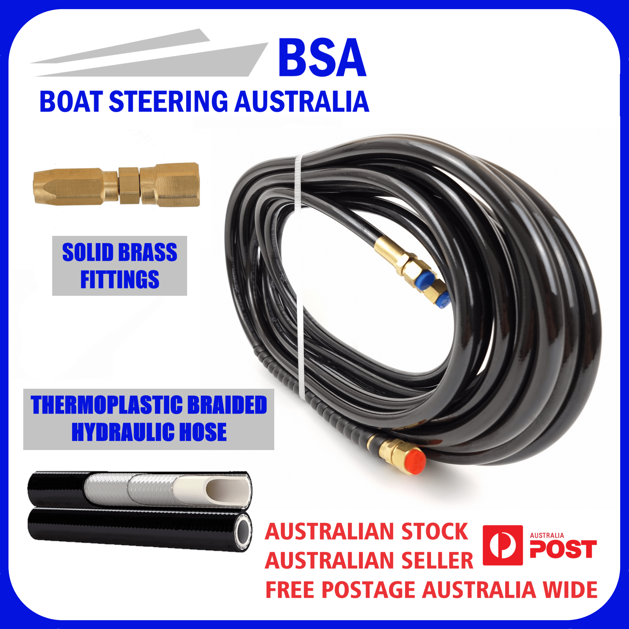 Sidemount Hydraulic Boat Steering Kit with Stainless Steel Wheel up to