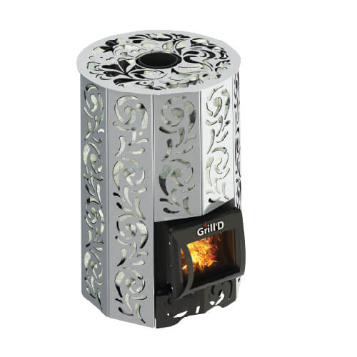 Grill'D Violet Steel Short With Jade Stones WoodBurning Sauna Heater