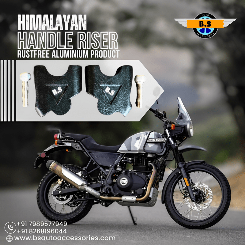 HIMALAYAN & SCRAM 411 HANDLE RISER'S BLACK Bs Auto Accessories