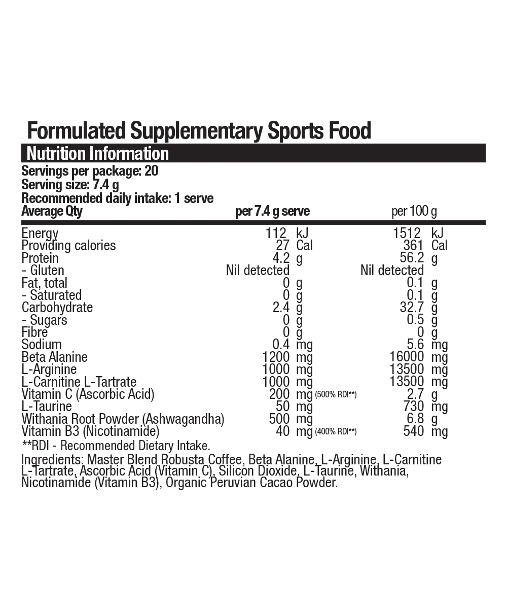 PreWorkout Robusta Coffee 150g BSc