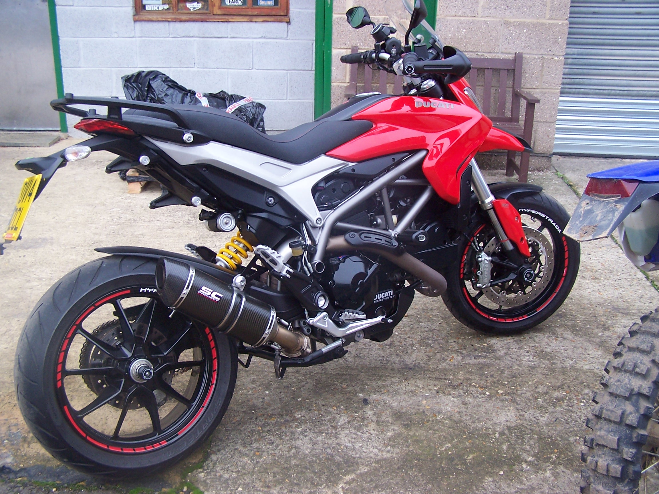 Ducati Hyperstrada 821 fitted with SC Project exhaust, now