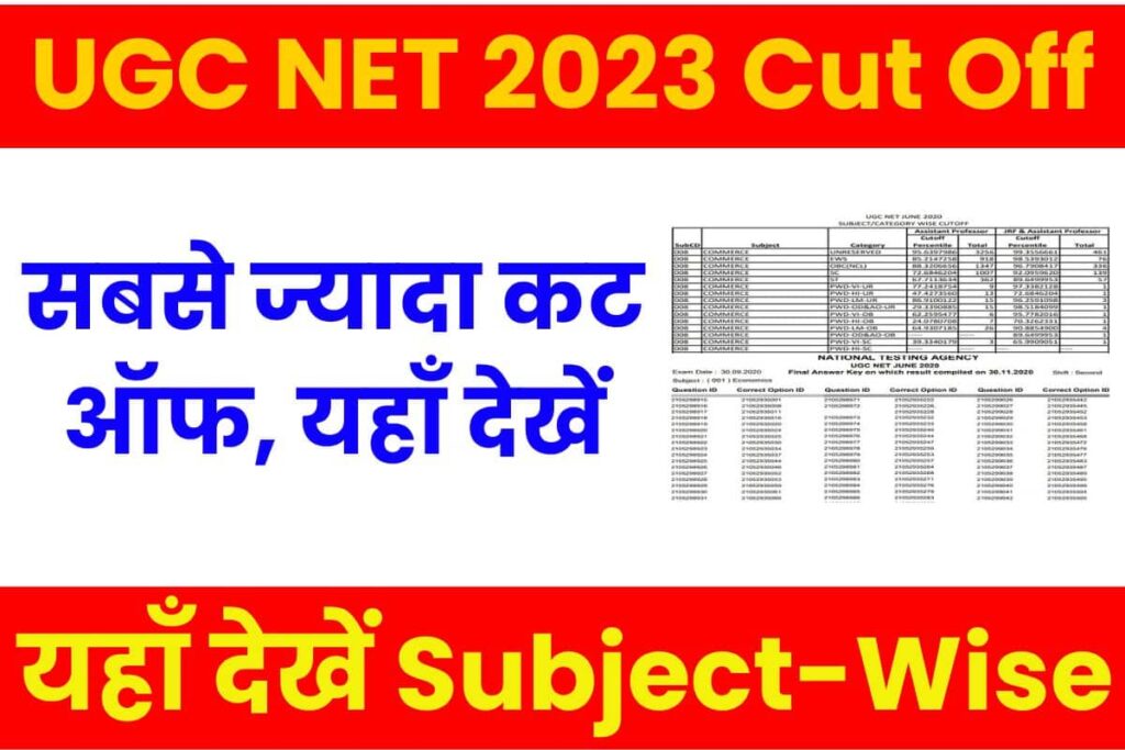 UGC NET Cut Off 2023 इस बार सबसे ज्यादा कट ऑफ, यहाँ देखें SubjectWise