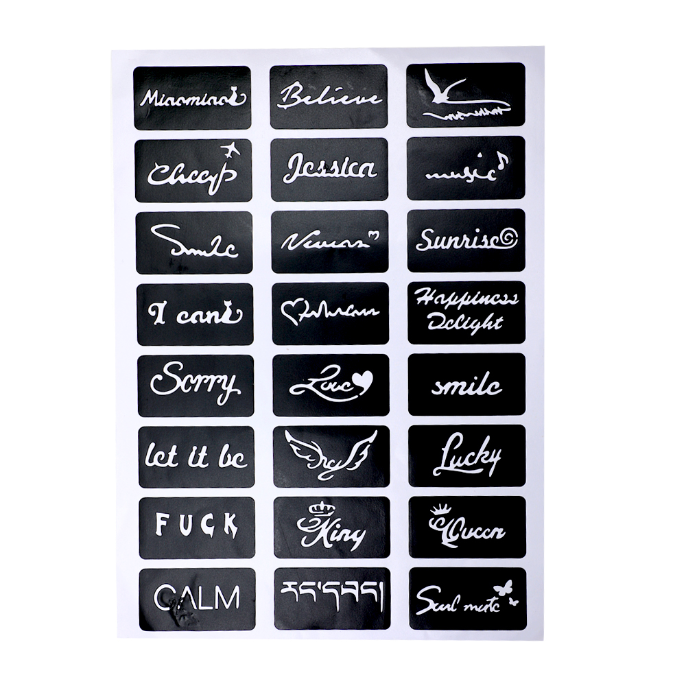 Airbrush Body art stencils for tattoo painting Stickers for Face Body