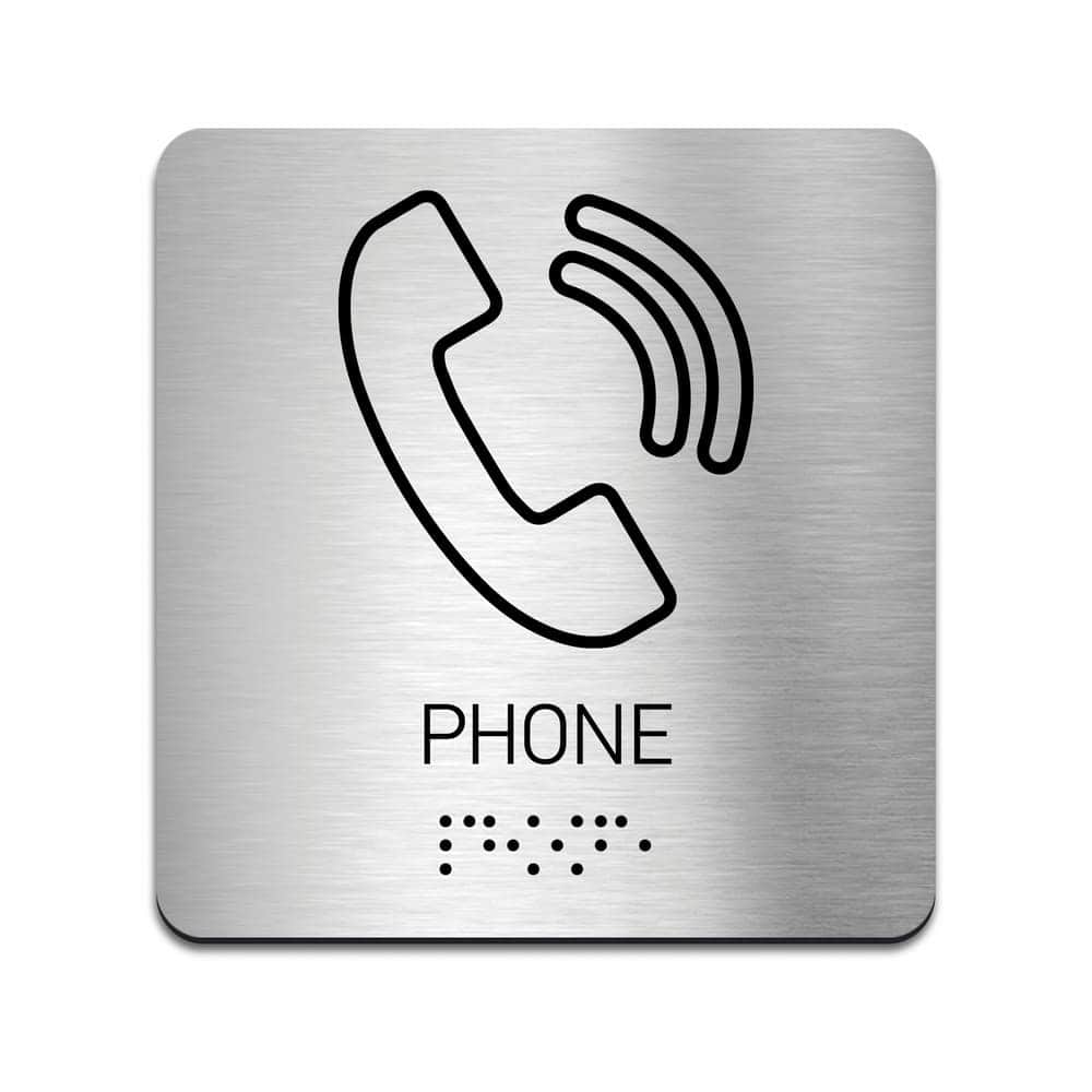 Braille Phone Signs Stainless Steel Sign with Inscription Bsign