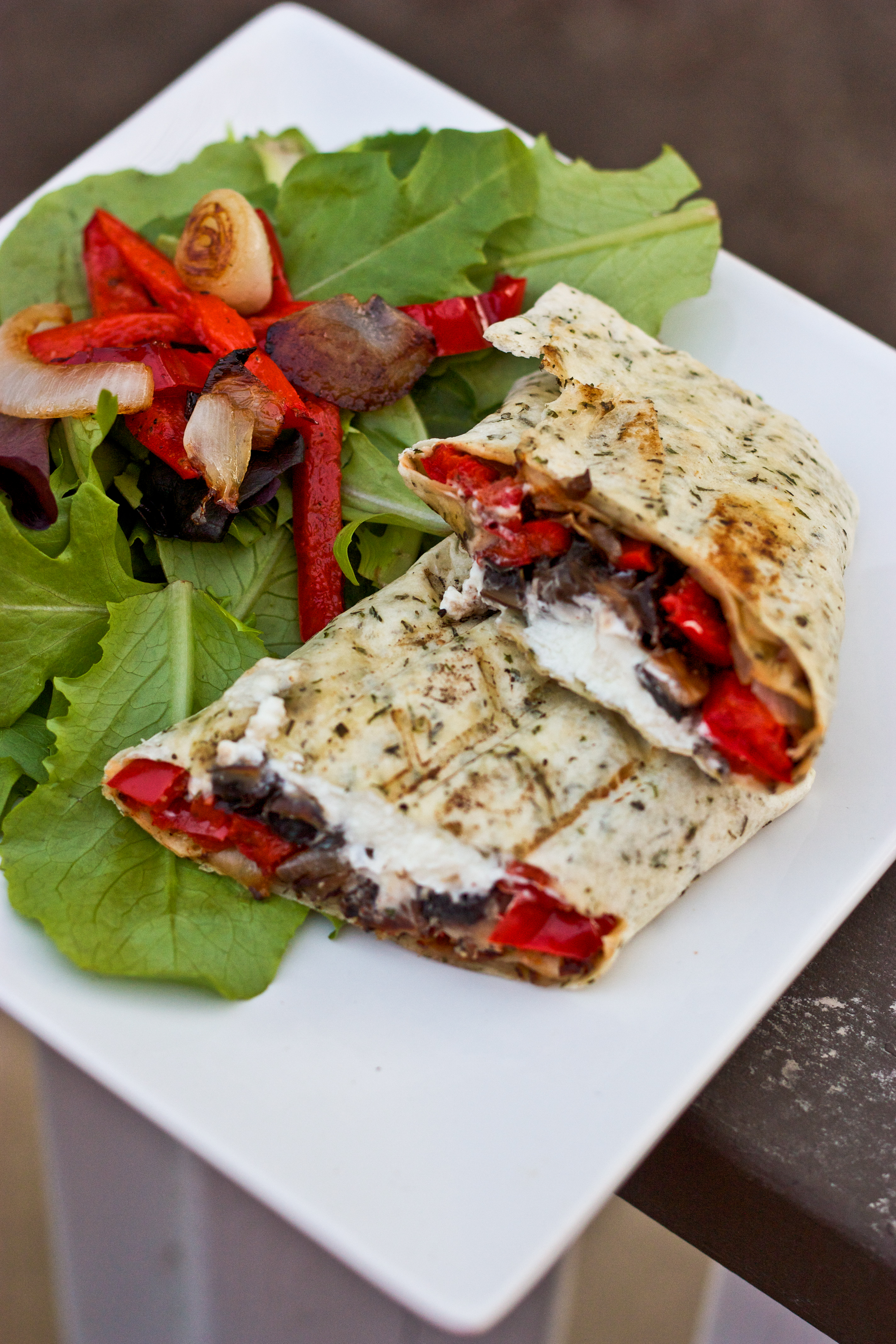 Grilled Portobello Mushroom, Roasted Red Pepper & Goat Cheese Wrap BS