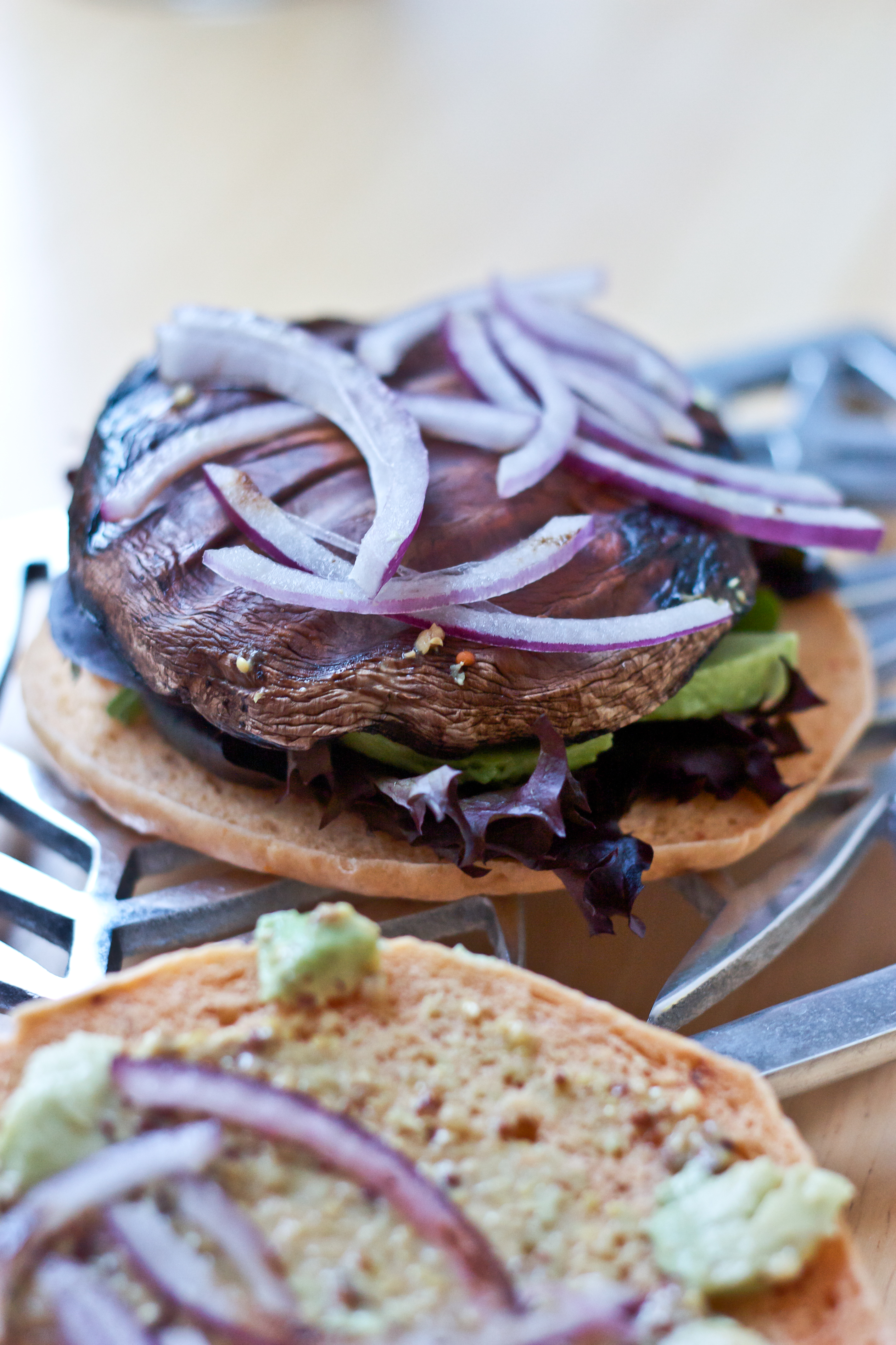 Portobello Mushroom & Avocado Burger BS' in the Kitchen