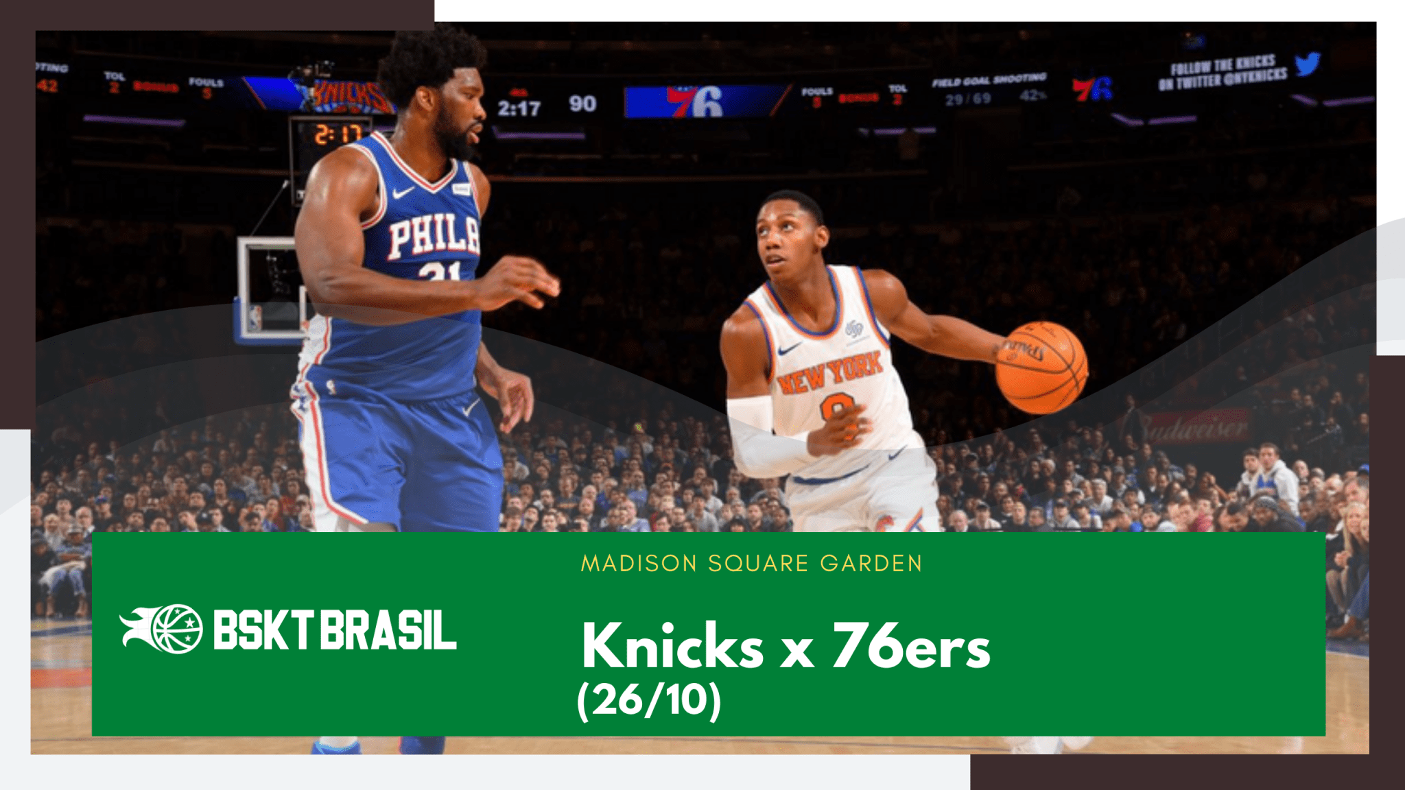 Onde assistir Knicks x 76ers NBA hoje (26/10) AO VIVO