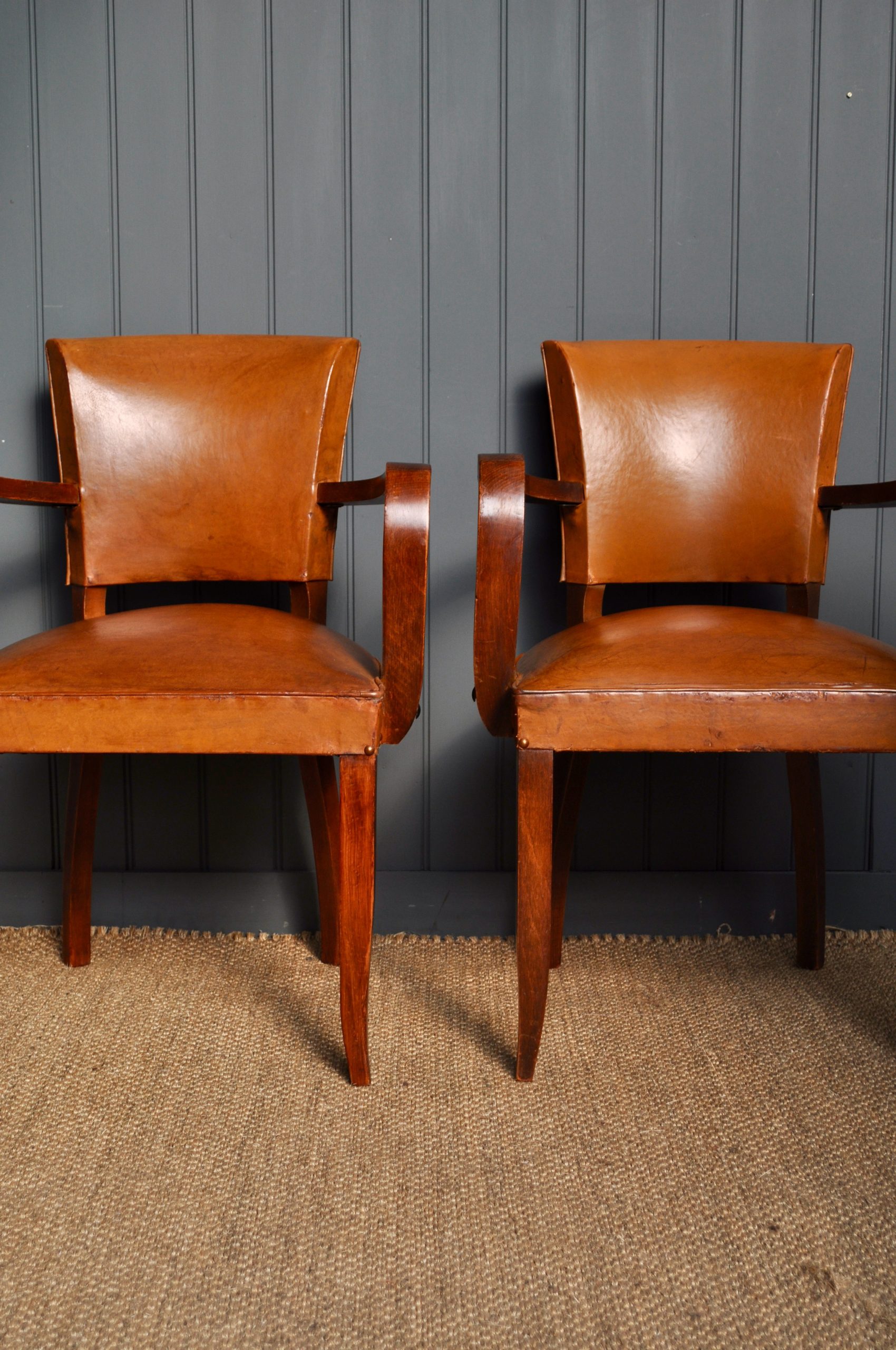 French leather bridge chairs B Southgate