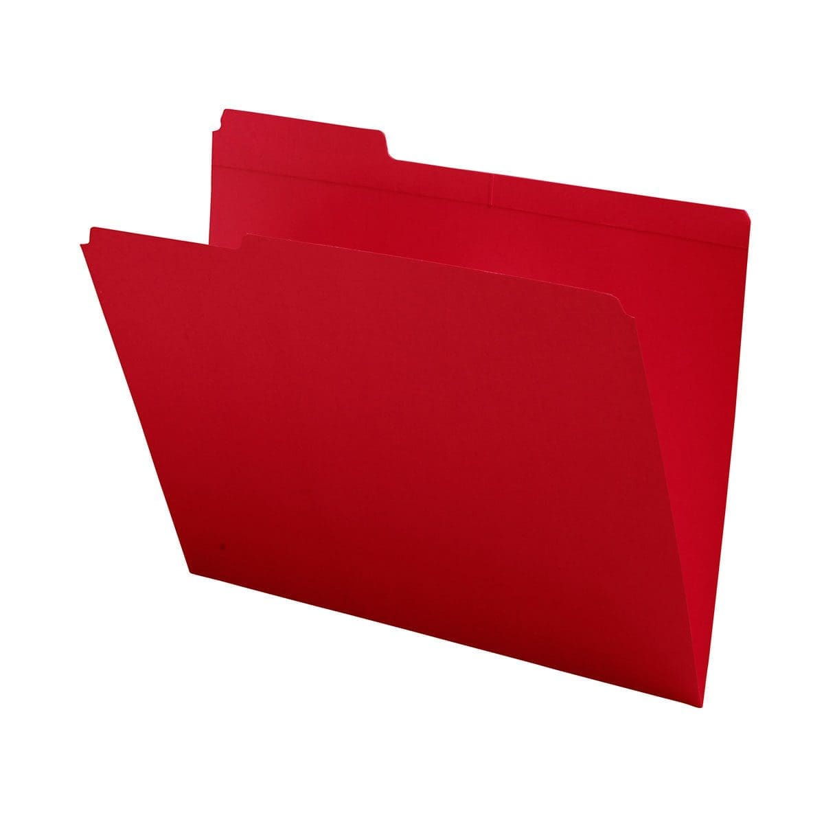 Red Letter Size Reinforced Top Tab Folder with 1/3 Cut Assorted Top Tabs, 11 pt Red Stock