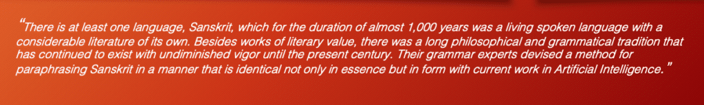 Is Sanskrit the Best Language for Artificial Intelligence