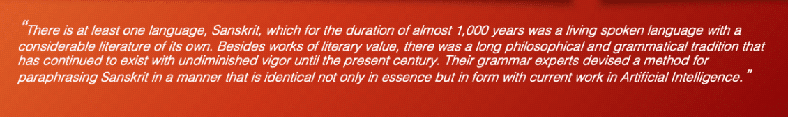 Is Sanskrit the Best Language for Artificial Intelligence