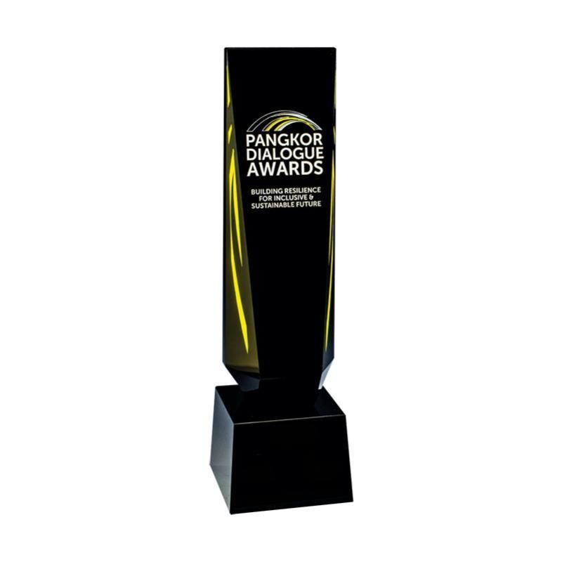 Black Crystal Award 66031 Clear Black Medal Supplier Award Ribbon