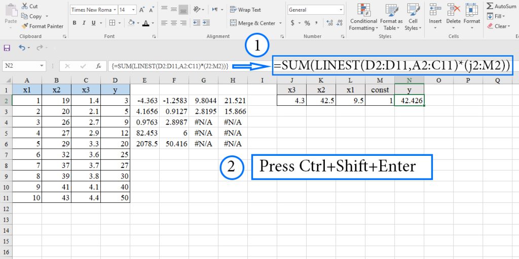 How To Use LINEST Function In Excel bSuperior System Ltd.