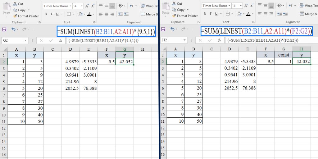 How To Use LINEST Function In Excel BSuite365