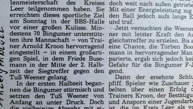 Rückblick BSV Bingum eV