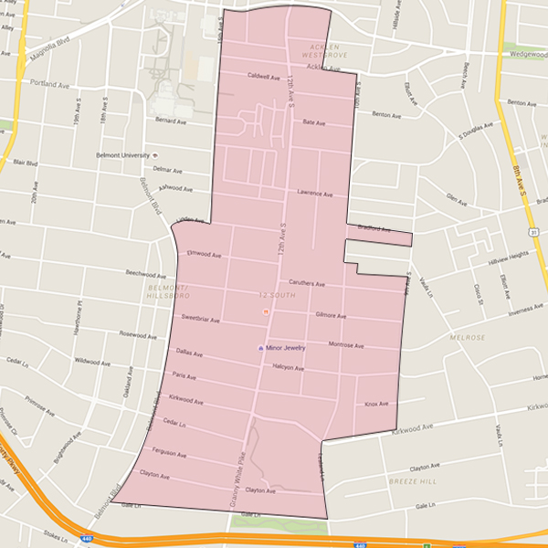 East Nashville Neighborhood Map East Nashville Neighborhood Map