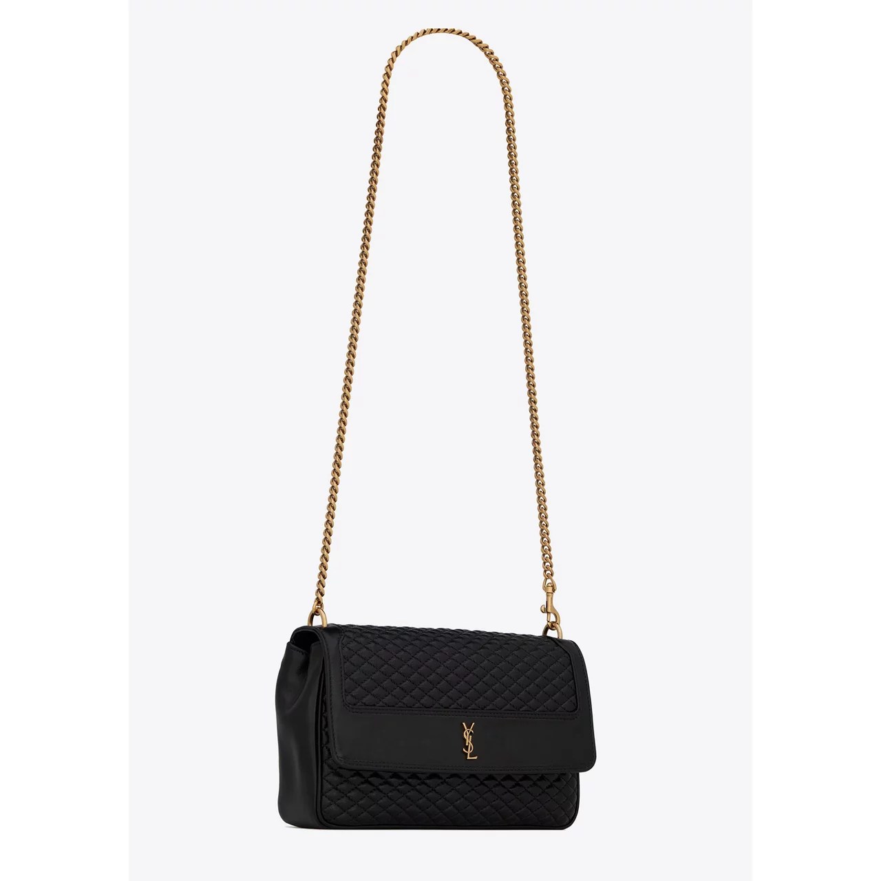 SAINT LAURENT Victoire Quilted Leather Chain Bag