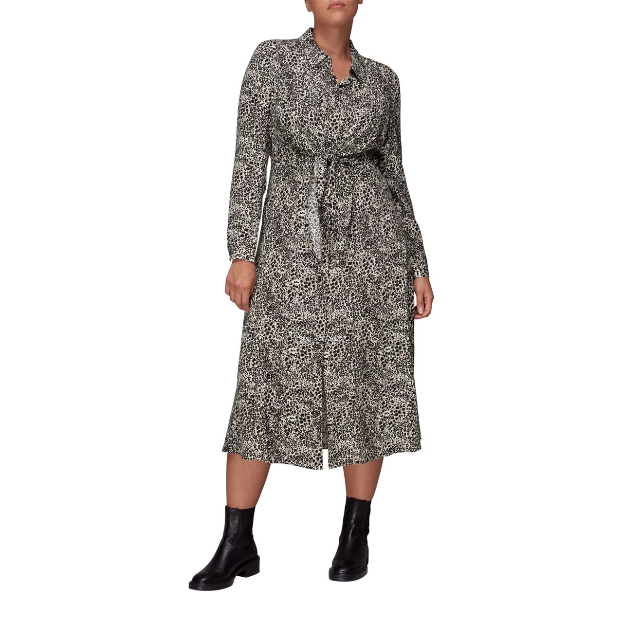 WHISTLES Micro Animal Print Heidi Dress