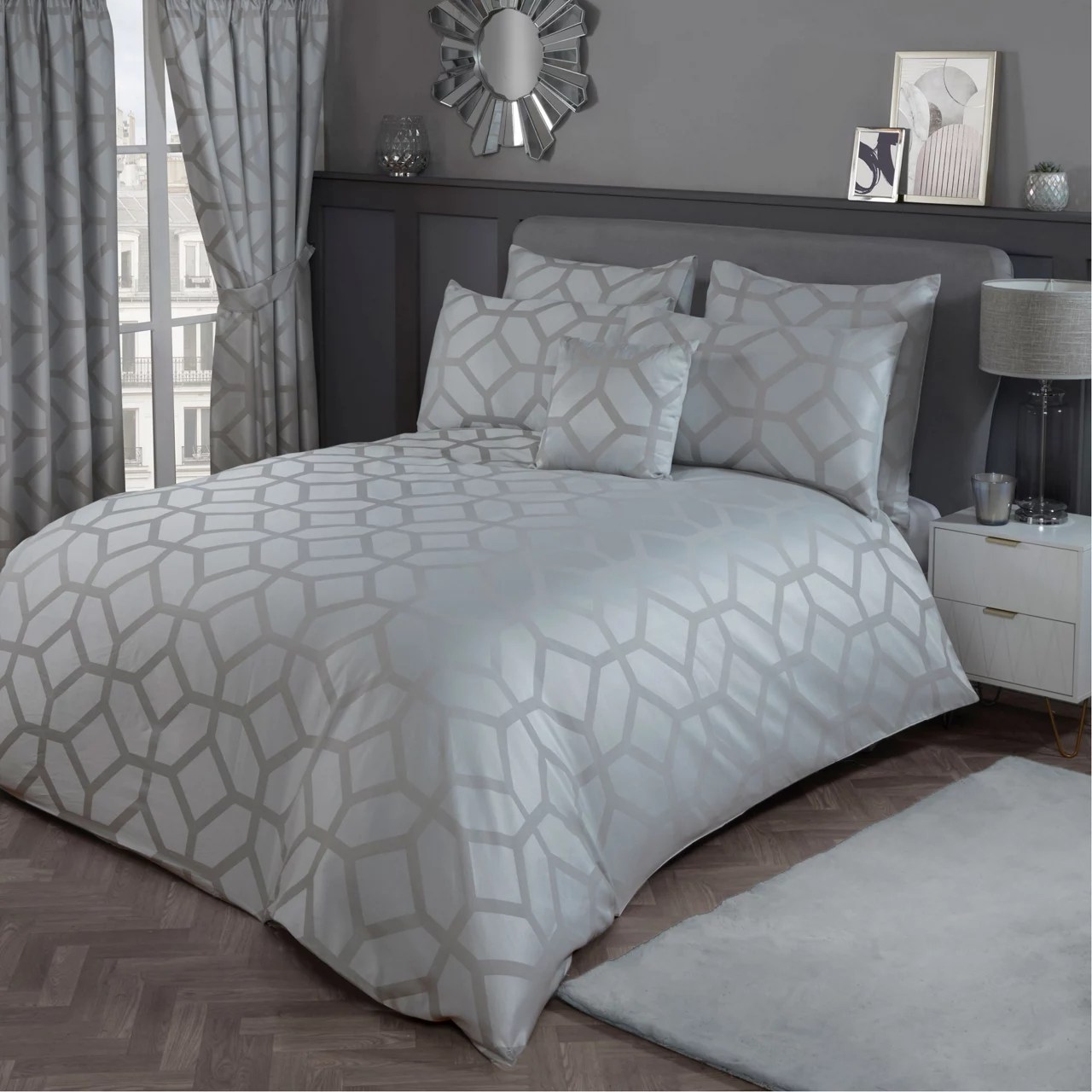 Seville Duvet Set Grey