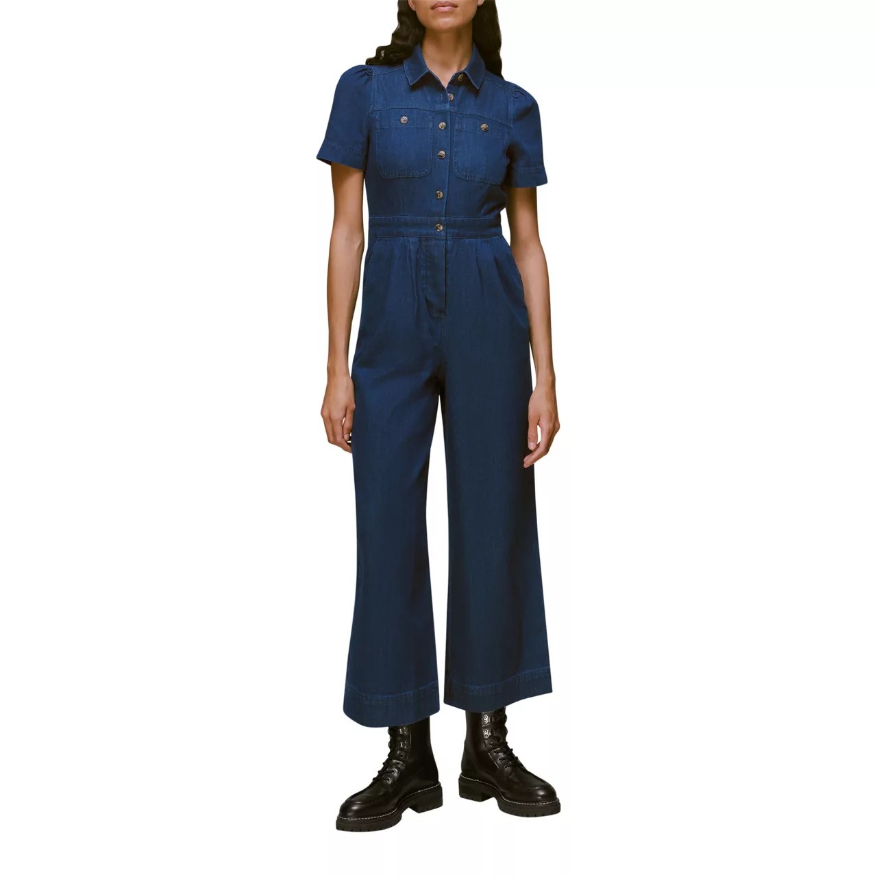 WHISTLES Emma Denim Jumpsuit