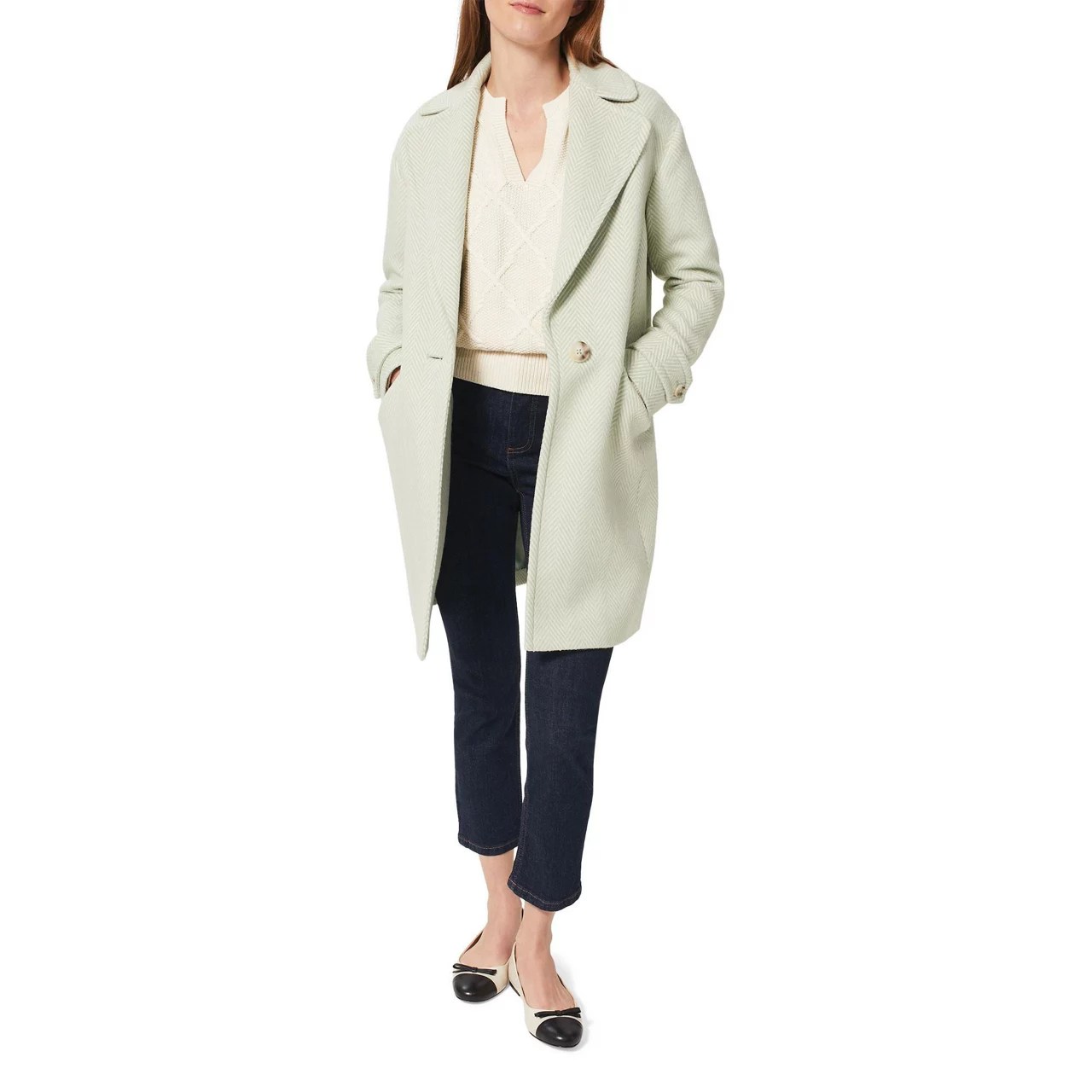 HOBBS Lillie Herringbone Coat