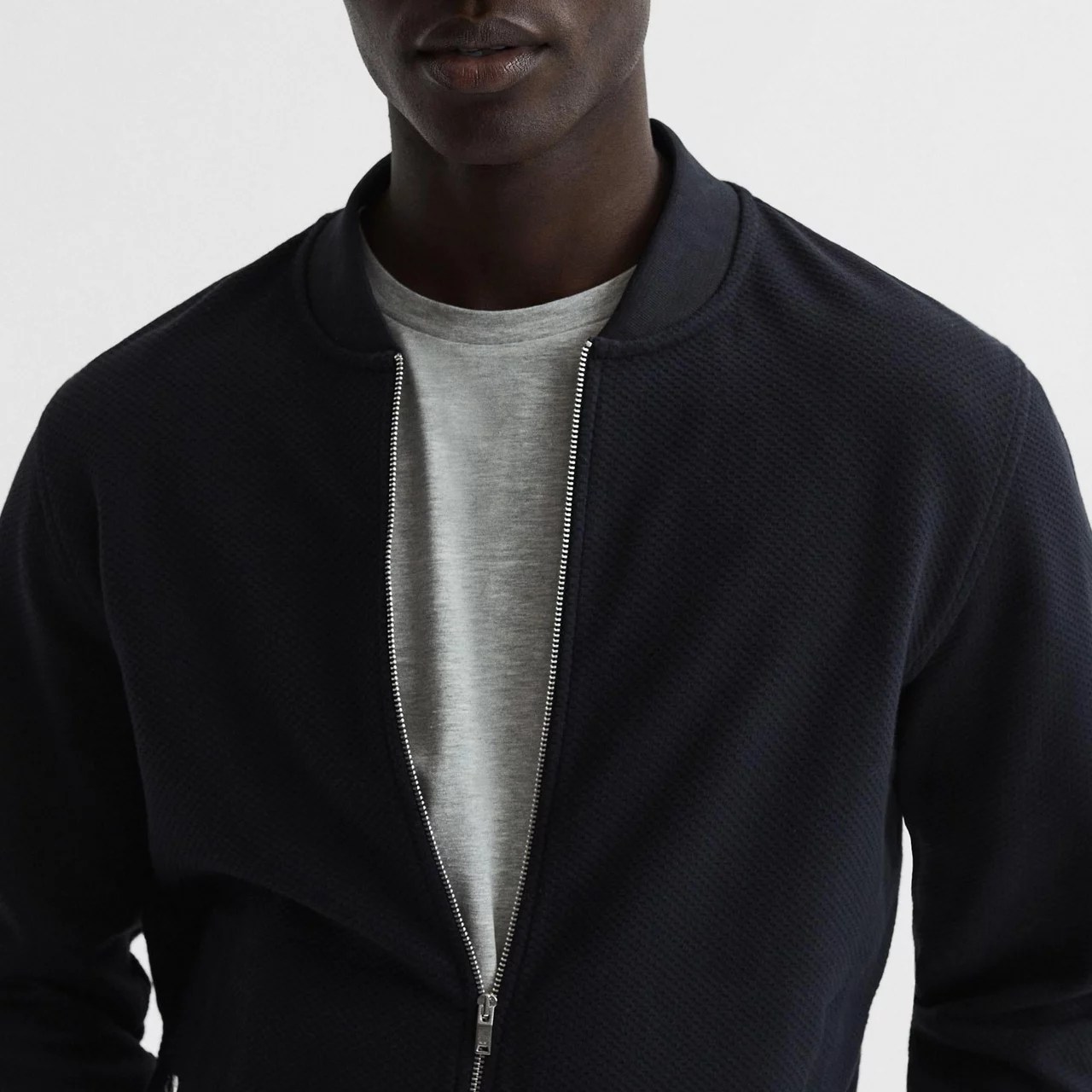 REISS Bolton Zip Through Textured Jacket
