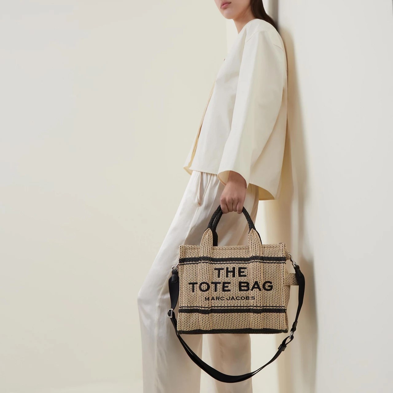 The Straw Jacquard Medium Tote Bag