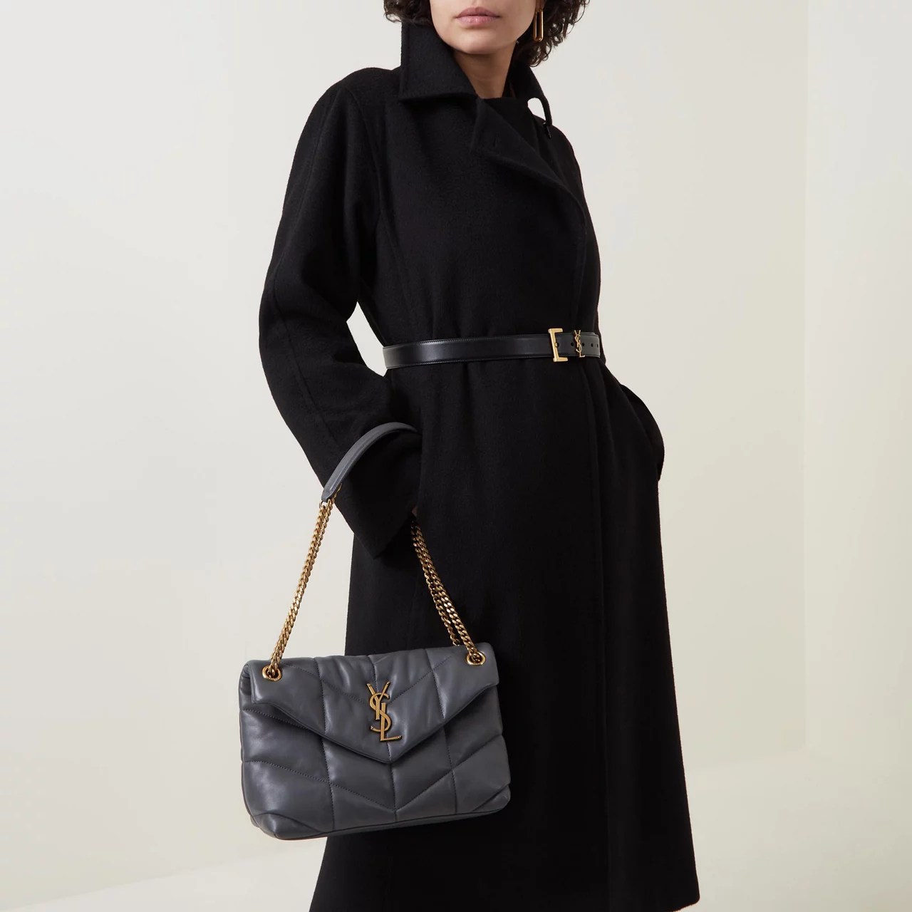 SAINT LAURENT Puffer Small Quilted Chain Bag