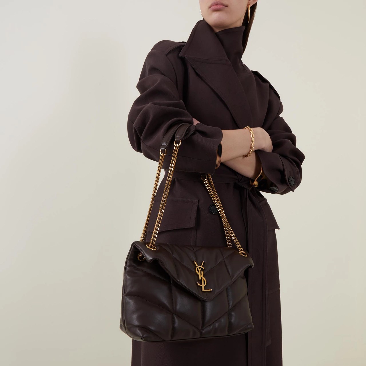 SAINT LAURENT Puffer Small Quilted Chain Bag