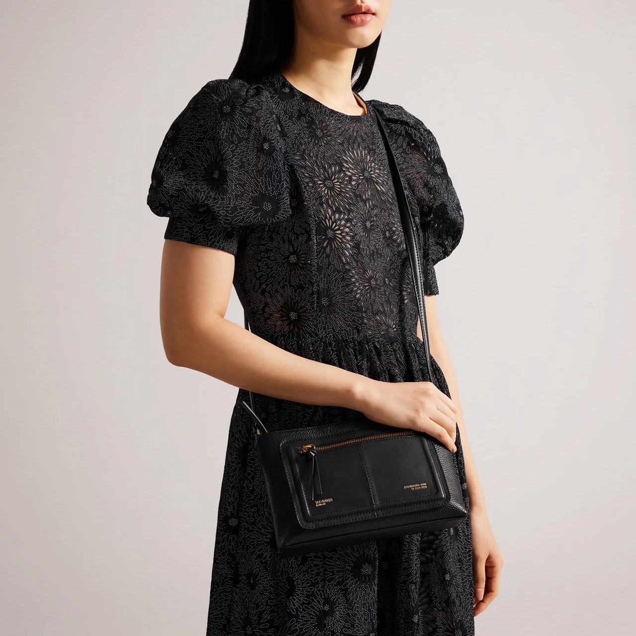 TED BAKER Grained Leather Cross Body Bag