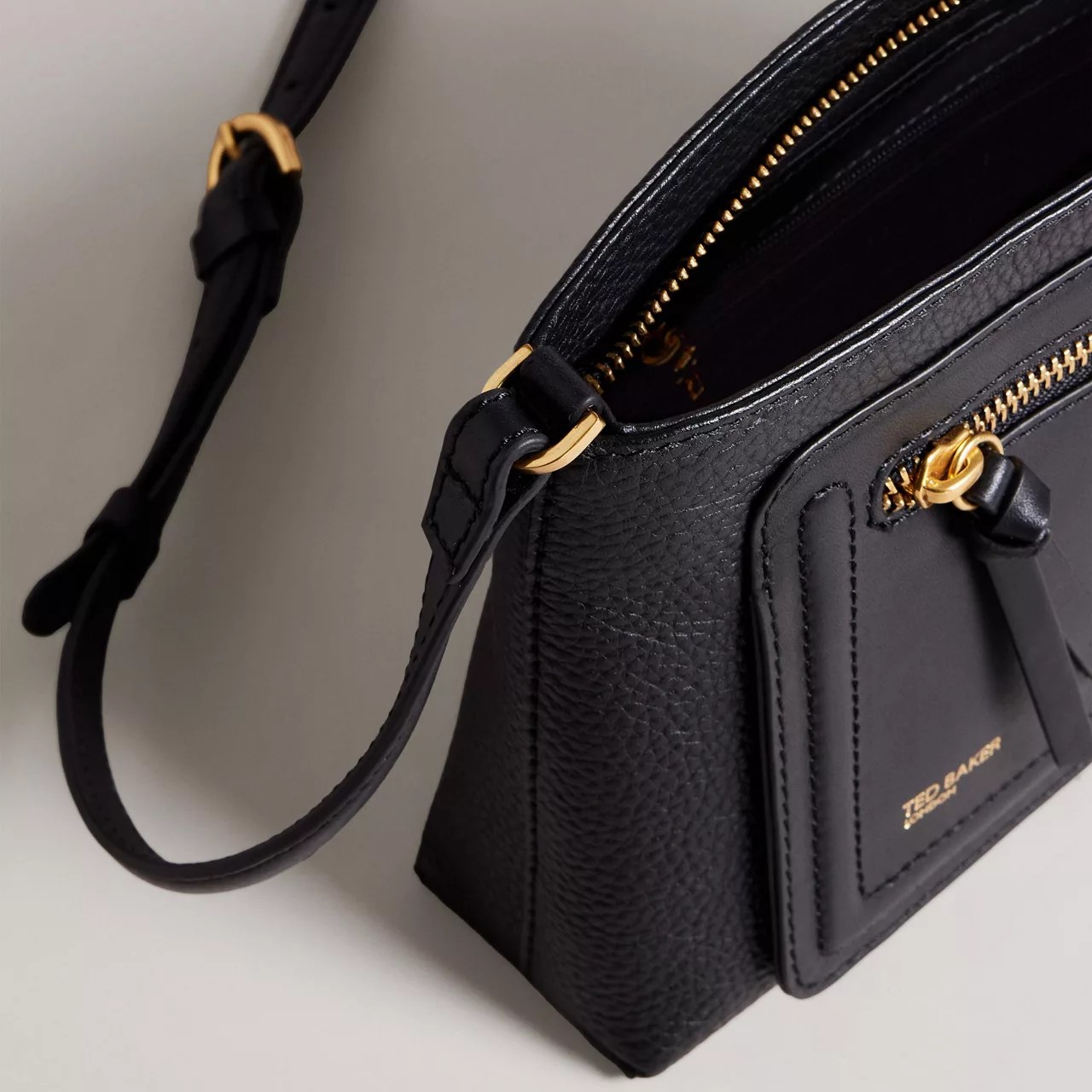 TED BAKER Grained Leather Cross Body Bag