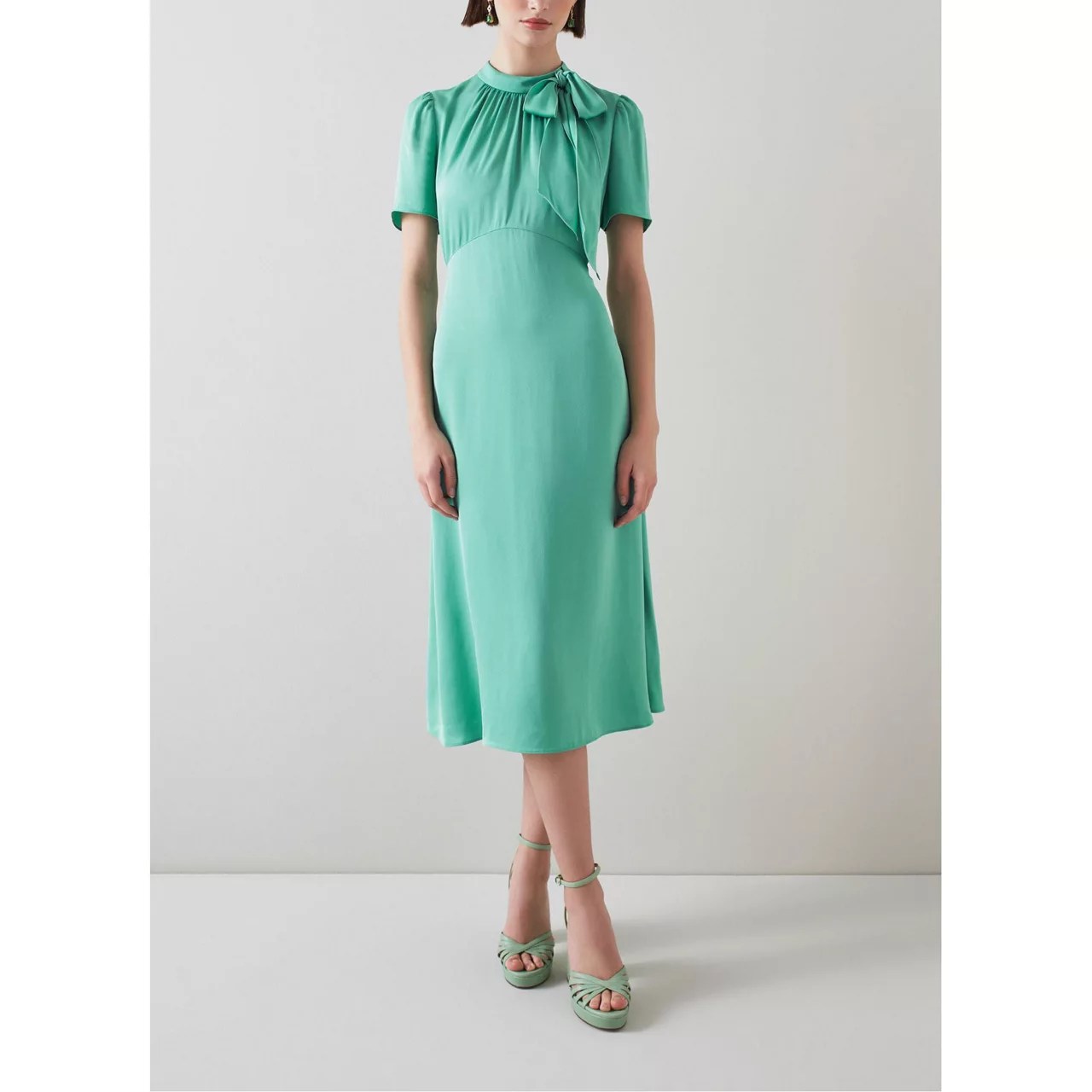 LK Kline Tie Neck Midi Dress
