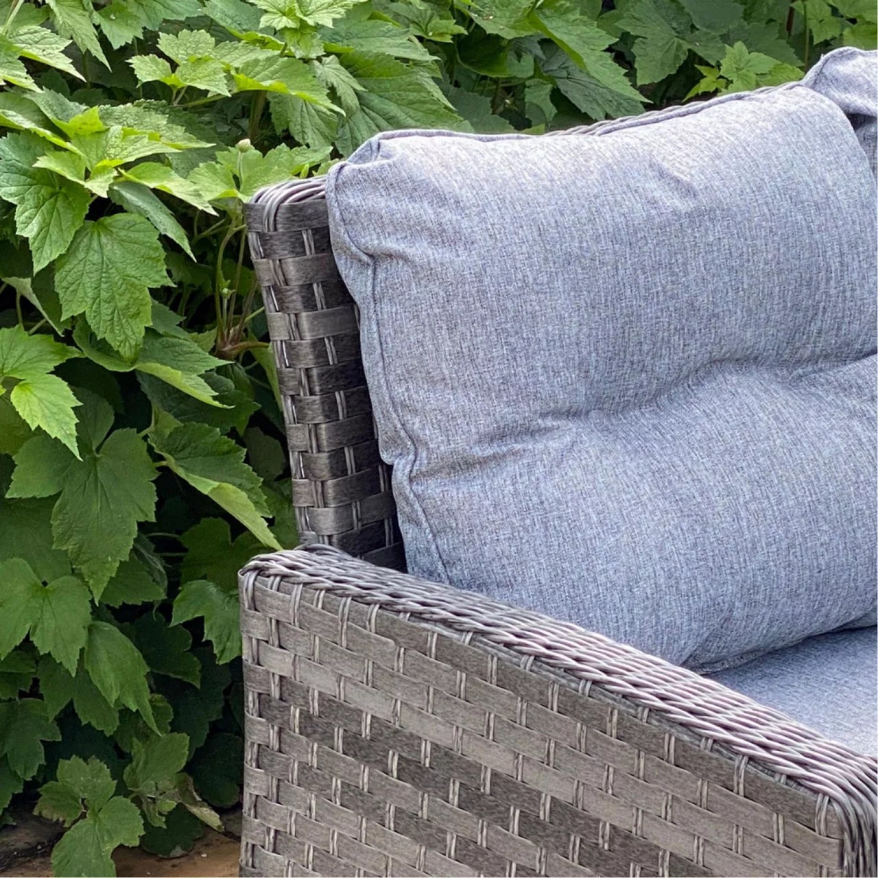 Boston Casual Dining Set with Firepit Dark Grey