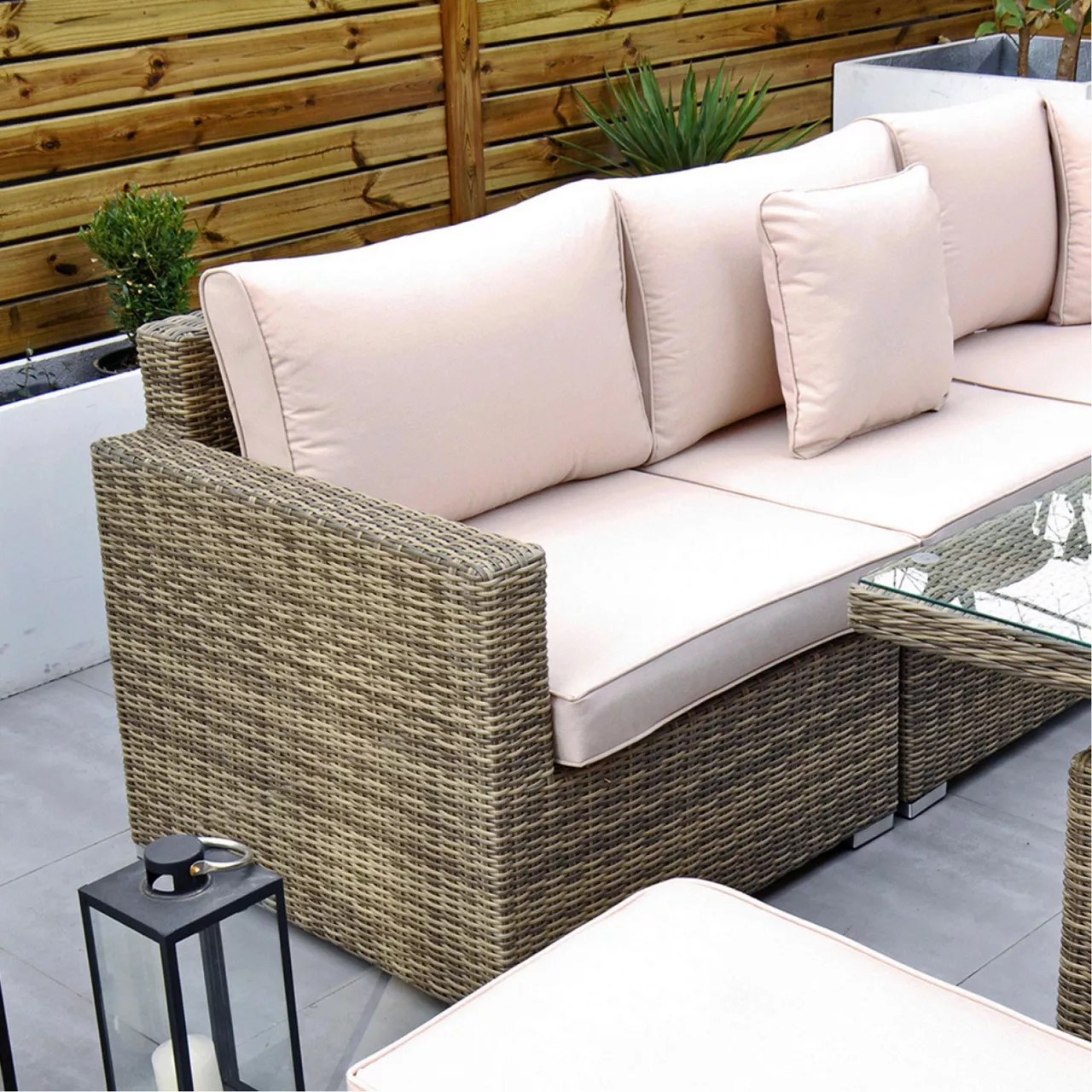 RATHWOOD RW Extra Long Corner Sofa Set with Rising Table