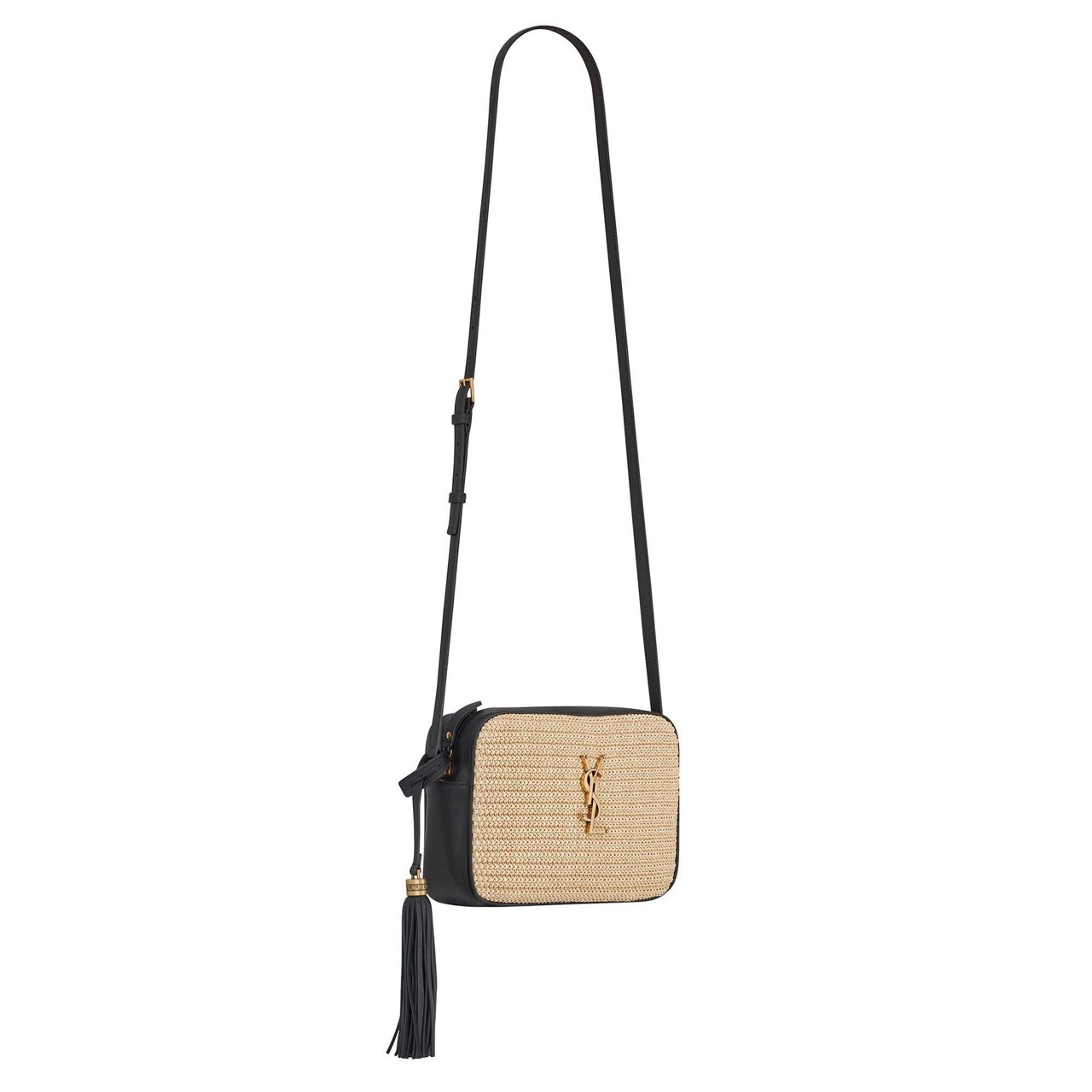 SAINT LAURENT Lou Raffia Camera Bag